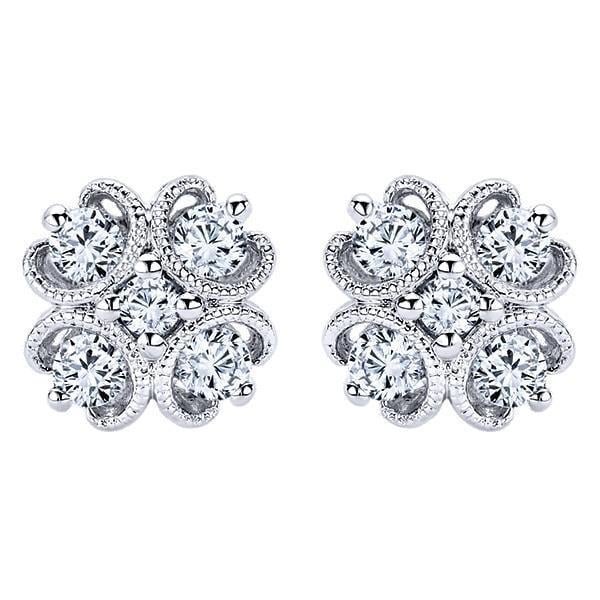 53471 2.80 CT Gorgeous Diamonds Lady Stud Earring, 14K White Gold