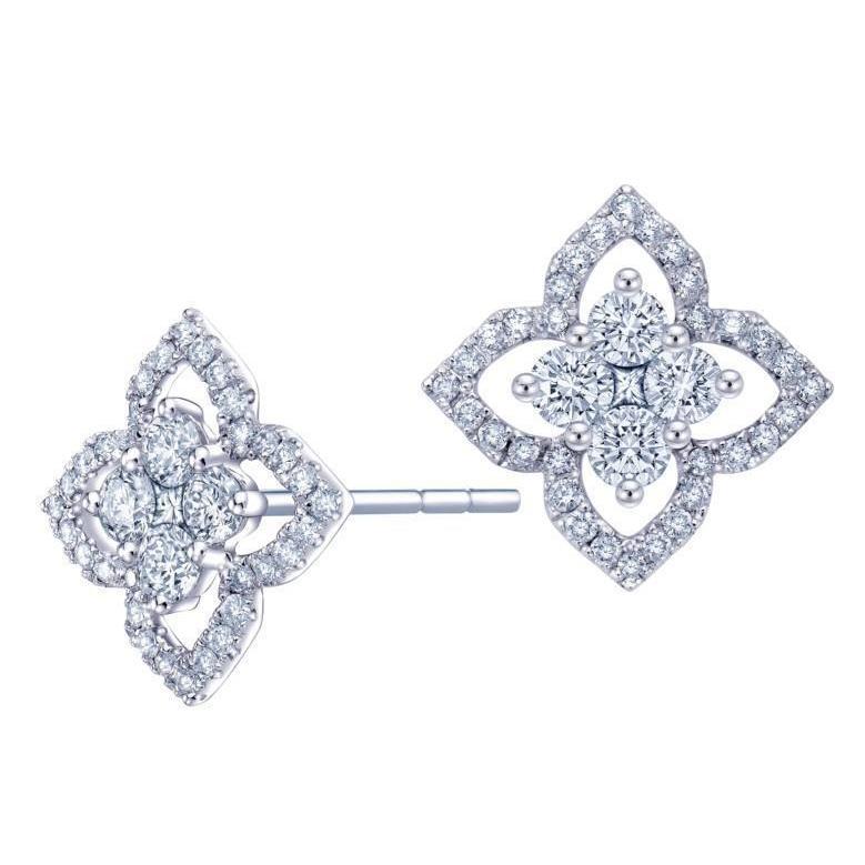 53519 3.90 CT Diamonds Round Brilliant Cut Gorgeous Halo Stud Earrings