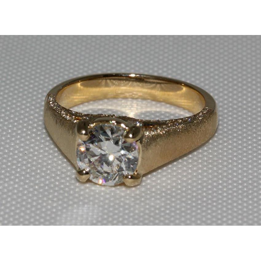Picture of Harry Chad Enterprises 55733 3 CT Diamond Finish Micro Pave Ring&#44; Yellow Gold - Size 6.5