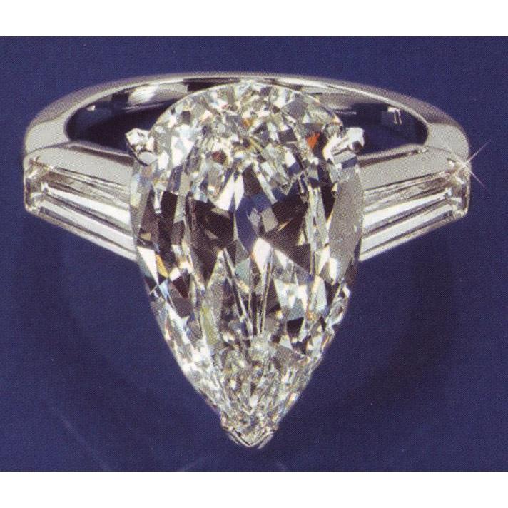 Picture of Harry Chad Enterprises 55954 2.11 CT Pear Shape Diamond Three Stone Engagement Ring, Size 6.5