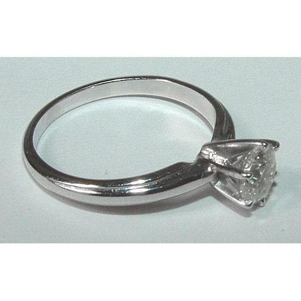 55963 1 CT Diamond 14K White Gold Solitaire Engagement Ring, Size 6.5