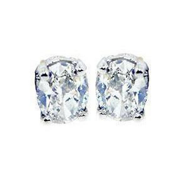 55972 2 CT Oval Cut Diamond Stud Earring, White Gold