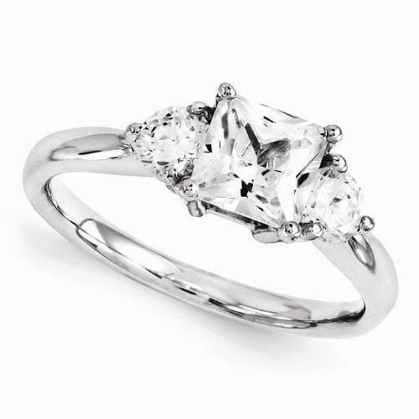 Picture of Harry Chad Enterprises 55976 1.60 CT Diamond Three Stone Engagement Ring, 14K White Gold - Size 6.5