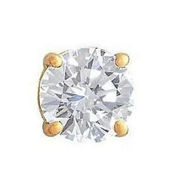 55997 1 CT Mens Single Diamond Stud Earring, 14K Yellow Gold