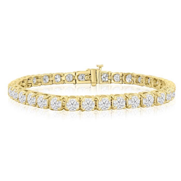 Picture of Harry Chad Enterprises 57015 10.50 CT Sparkling Round Cut Diamonds Tennis Bracelet&#44; 14K Yellow Gold