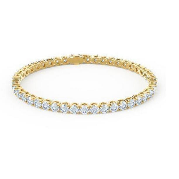 Picture of Harry Chad Enterprises 57048 14K Yellow Gold Round Cut 7.20 CT Diamond Tennis Bracelet