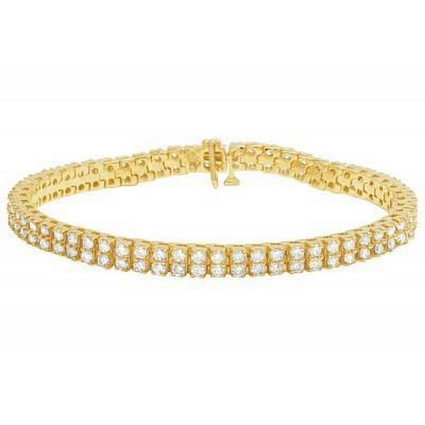 Picture of Harry Chad Enterprises 57082 6.70 CT Double Row Diamonds Tennis Bracelet&#44; 14K Yellow Gold