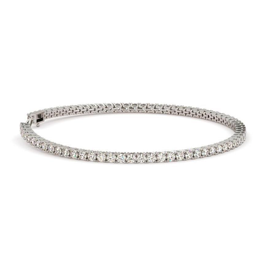 57085 Sparkling Round Cut 7.50 CT Diamonds White Gold Tennis Bracelet