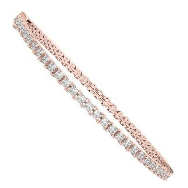 Picture of Harry Chad Enterprises 57093 Sparkling Princess Cut 5.60 CT Diamonds Tennis Bracelet, Rose Gold
