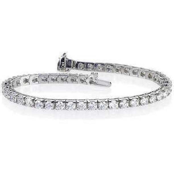 57104 6 CT Round Diamond Solid White Gold Womens Tennis Bracelet