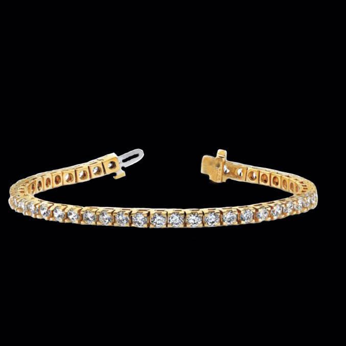 Picture of Harry Chad Enterprises 57105 Womens 14K Yellow Gold Round 6 CT Diamond Tennis Bracelet