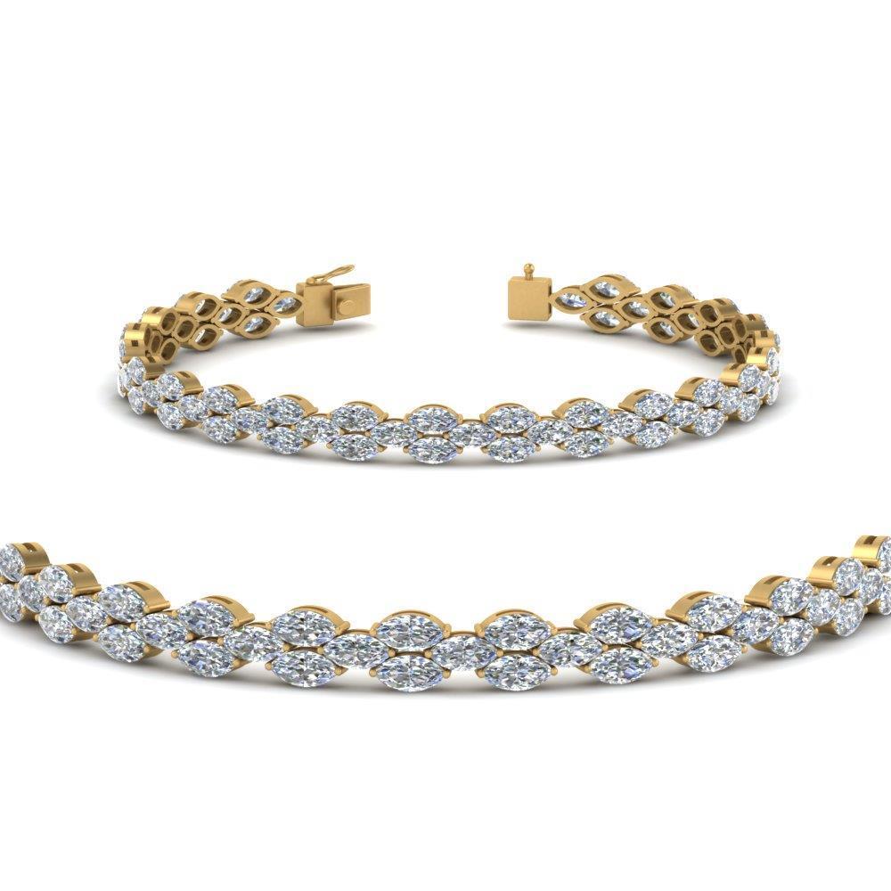 Picture of Harry Chad Enterprises 57108 8.80 CT Marquise Cut Diamond Solid Tennis Bracelet&#44; 14K Yellow Gold