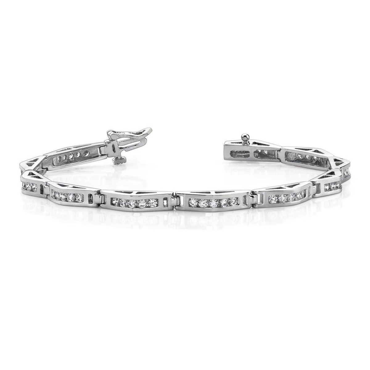 58093 5.50 CT Gorgeous Round Diamond Solid White Gold Bracelet