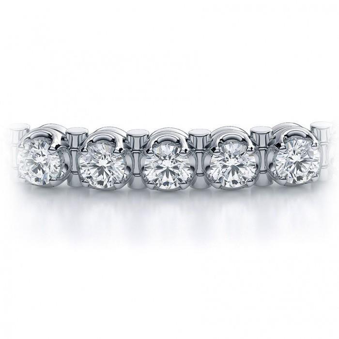 7.20 CT Round Prong Set Diamond Tennis Bracelet, 14K White Gold