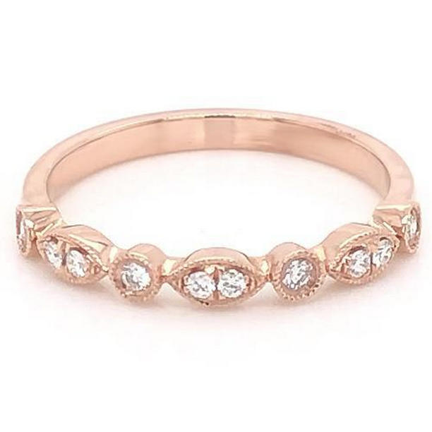 58123 0.50 CT Round Diamond Prong Set Womens Wedding Band, Size 6.5