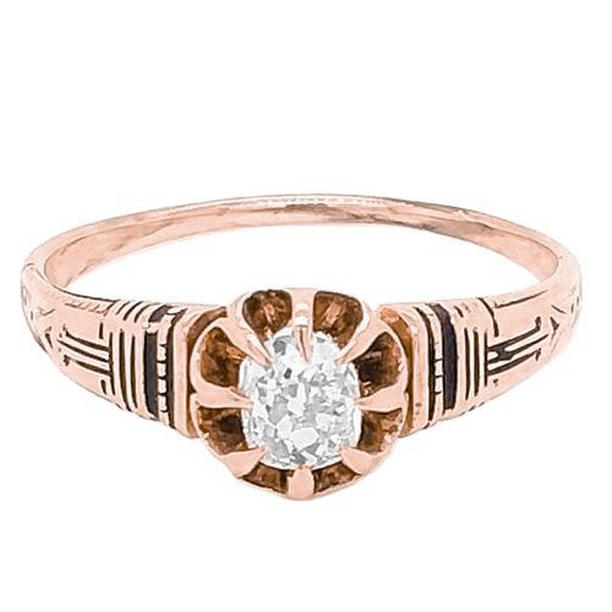 Picture of Harry Chad Enterprises 58133 Vintage Style Diamond 1 CT Cushion Cut Engagement Ring, Size 6.5