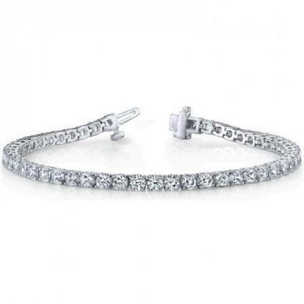 7.5 CT Round Diamond Solid Gold Fine Tennis Bracelet