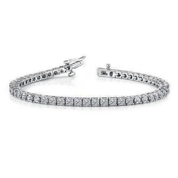 750 CT Round Diamond Lady Mens Solid Gold 14K Tennis Bracelet