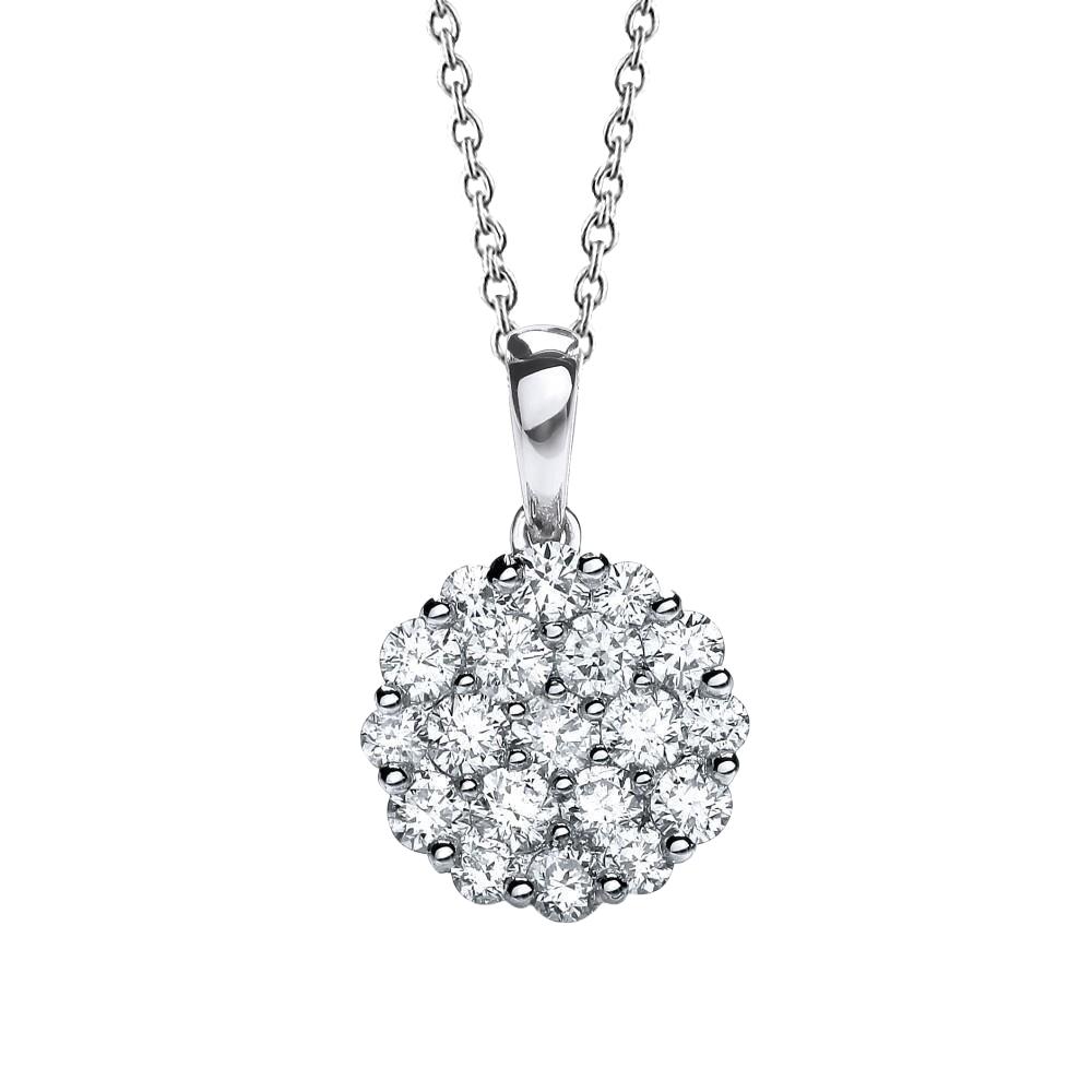 Picture of Harry Chad Enterprises 58146 2.45 CT Brilliant Cut Diamonds Pendant Necklace&#44; 14K White Gold