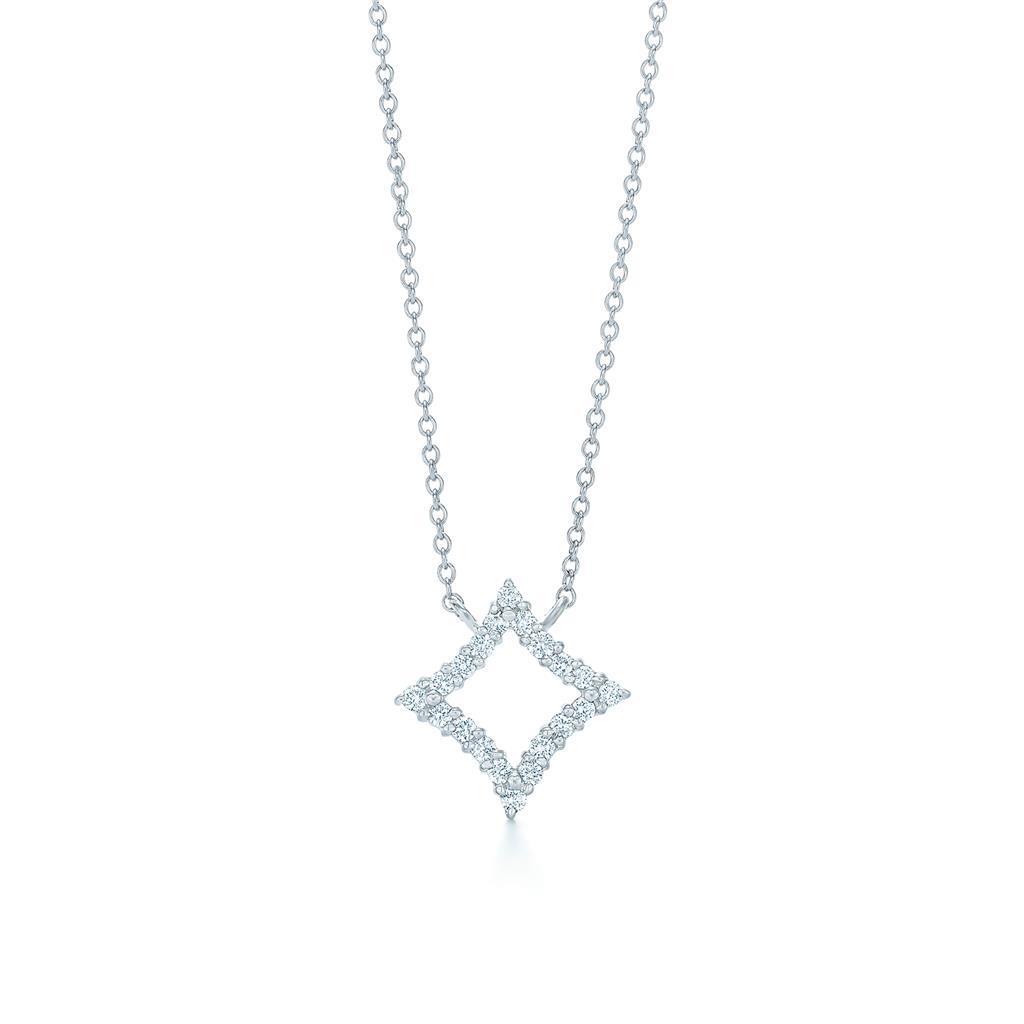 59402 3 CT Round Diamond Womens Solid Necklace Pendant, 14K White Gold