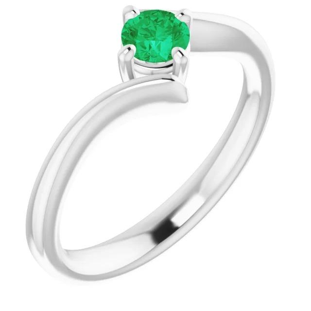 60234 1.25 CT Twist Style Solitaire Ring, White Gold - Size 6.5