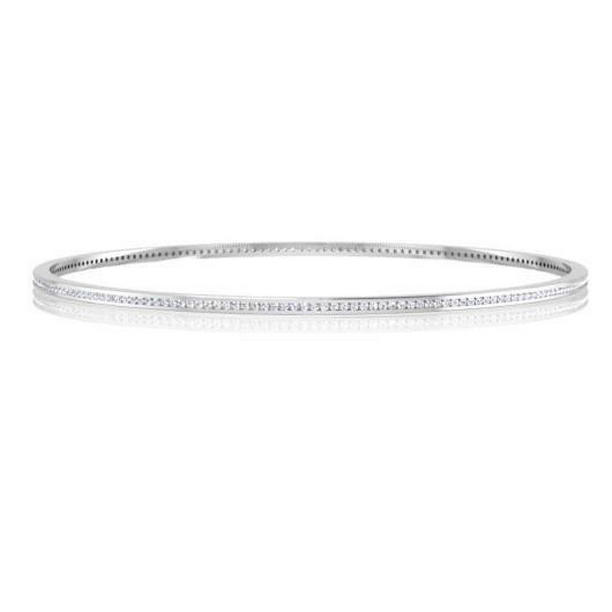 60237 3.80 CT Small Round Diamonds Bangle, White Gold
