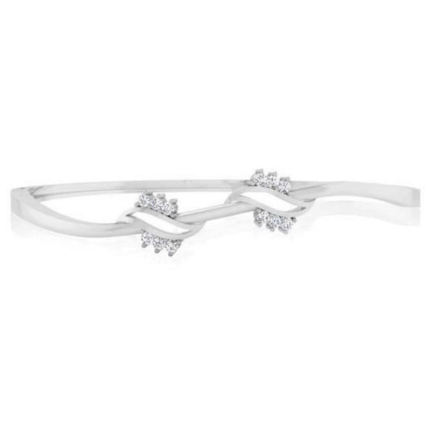 1.80 CT Round Diamond Bangle, 14K White Gold