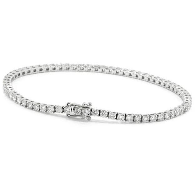 60268 Round Cut 5.40 CT Diamond Womens Tennis Bracelet, White Gold