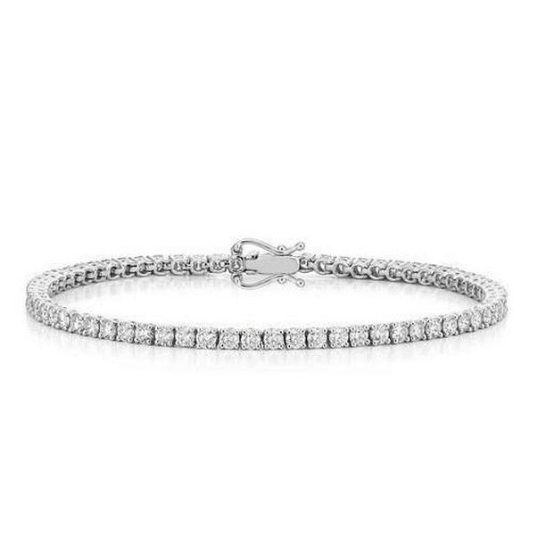 60300 Round Cut 4.55 CT Diamond Tennis Bracelet, 14K White Gold