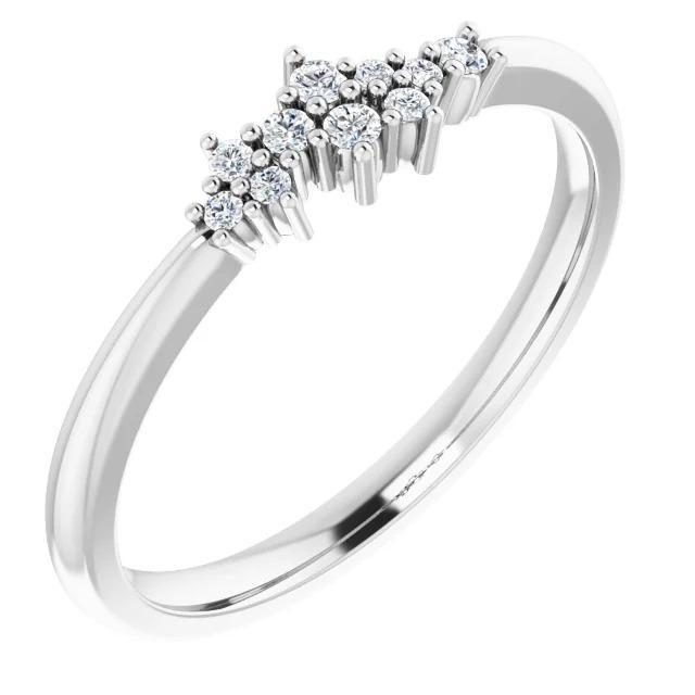1.40 CT Womens Diamond Anniversary Band, 14K White Gold - Size 6.5