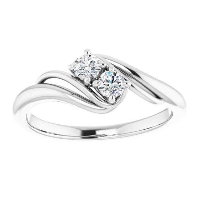 61146 1 CT Diamond Bypass Shank Setting Engagement Ring, 14K White Gold - Size 6.5