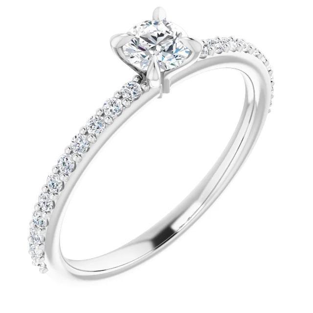 1.65 CT Diamond Four Prong Engagement Ring, 14K White Gold - Size 6.5