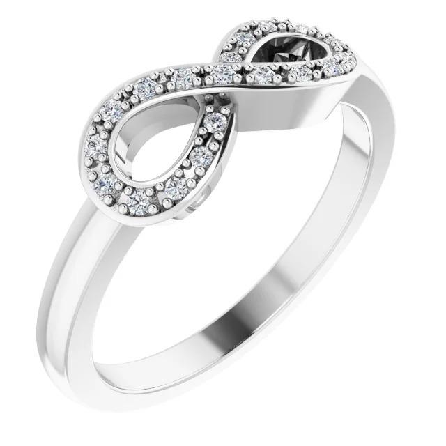 61177 1 CT Infinity 14K White Gold Vs1 F Diamond Ring, Size 6.5