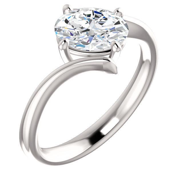 Picture of Harry Chad Enterprises 61188 1.25 CT Solitaire Oval Diamond Engagement Ring, 14K White Gold - Size 6.5