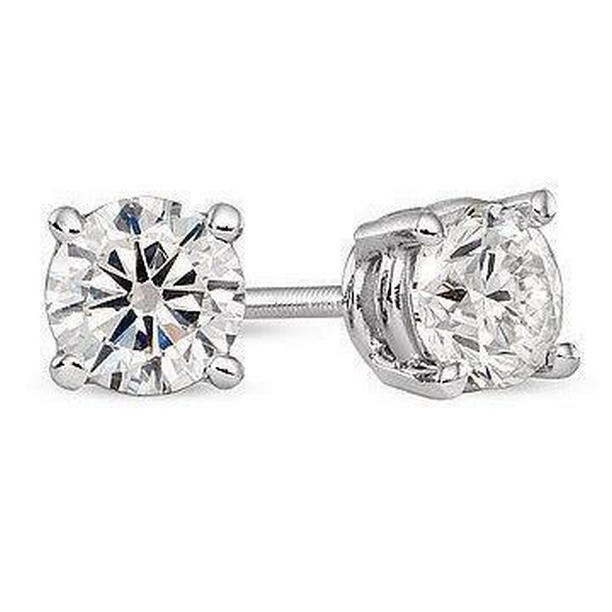 64628 210 CT Round Stud Diamond Earring White Gold