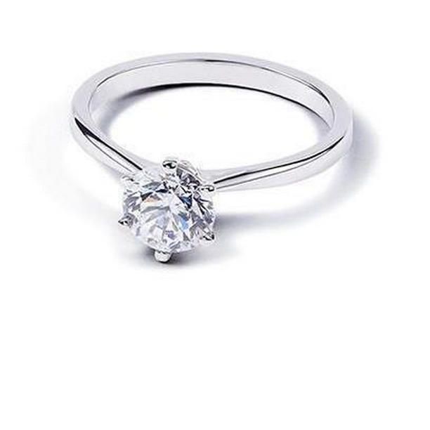 1.25 CT Round Cut Solitaire Diamond Wedding Ring, 14K White Gold - Size 6.5