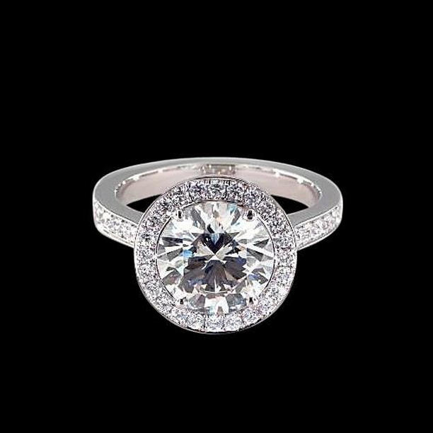 Picture of Harry Chad Enterprises 64669 1.34 CT Halo Diamond Engagement Ring, 14K White Gold - Size 6.5