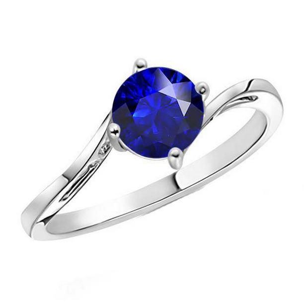Picture of Harry Chad Enterprises 65560 Solitaire Round Blue 2.50 CT Tension Style Shank Sapphire Ring&#44; Size 6.5