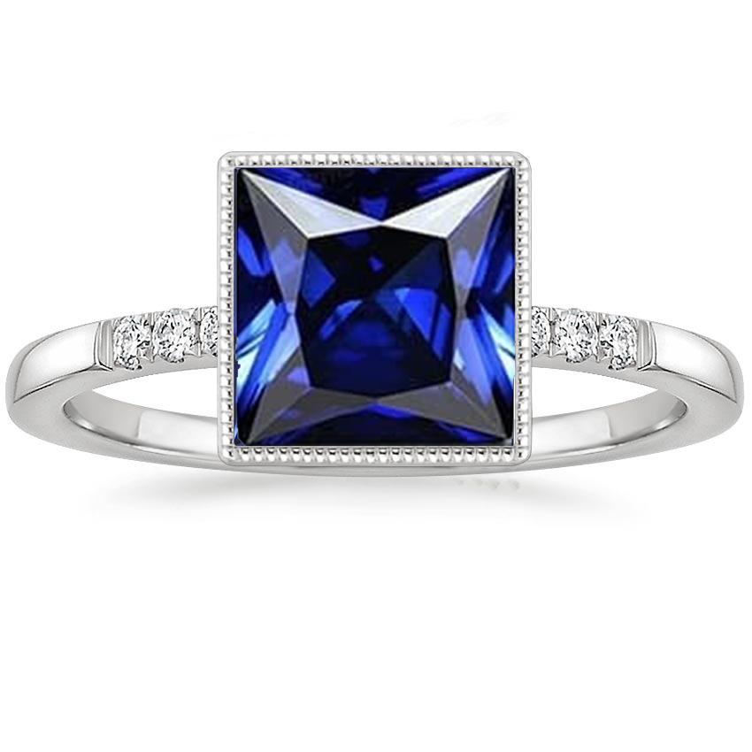 Picture of Harry Chad Enterprises 66061 5.25 CT Vintage Style Blue Sapphire Diamond Ring with Accents&#44; Size 6.5
