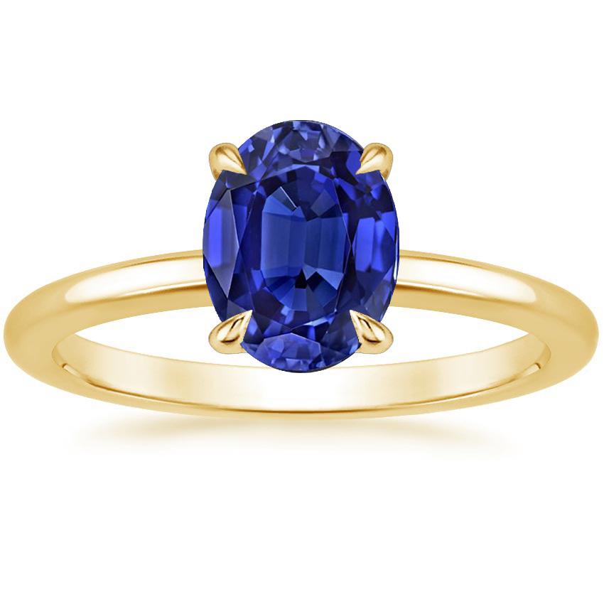 Picture of Harry Chad Enterprises 66546 2.50 CT Solitaire Oval Sri Lankan Sapphire Engagement Ring, Size 6.5