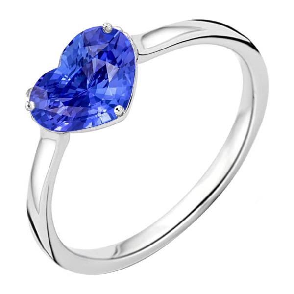 67565 2 CT Ladies Heart Light Blue Sapphire 14K Gold Solitaire Ring, Size 6.5