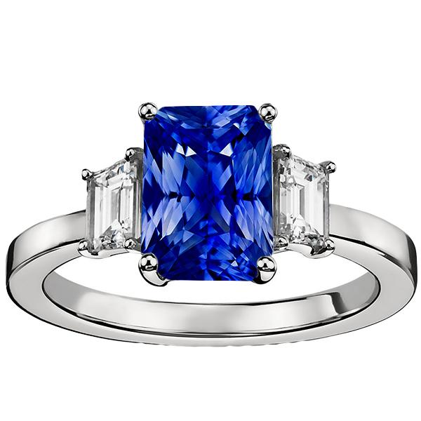 68448 3.50 CT Womens Gold Emerald Diamond Ceylon Sapphire Gemstone Ring, Size 6.5