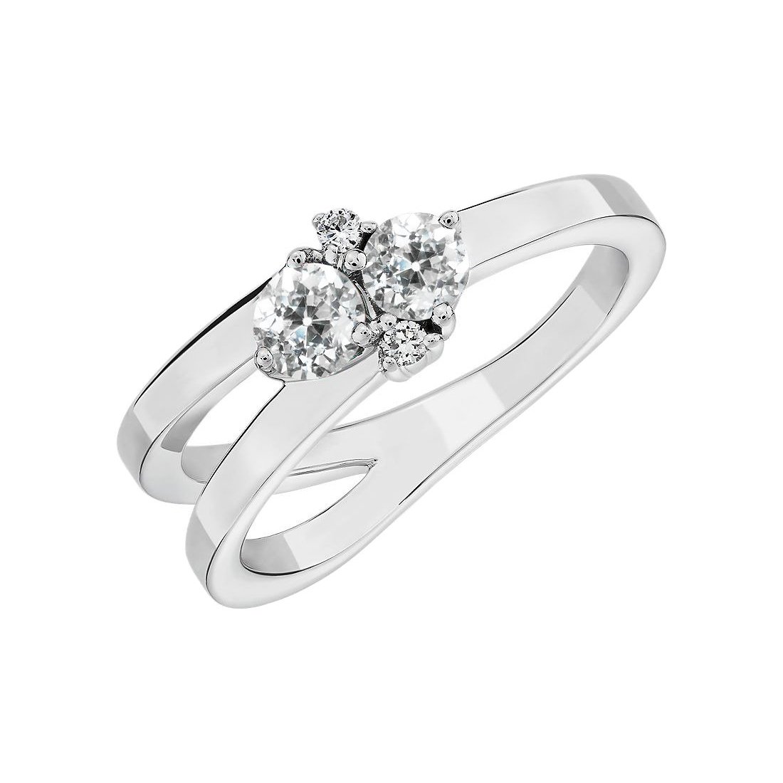 Round Old Miner Diamond 2.25 CT Split Shank Engagement Ring, Size 6.5