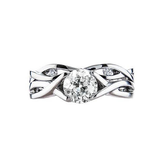 68912 1.25 CT 3 Stone Old Miner Diamond Infinity Style Wedding Ring, Size 6.5