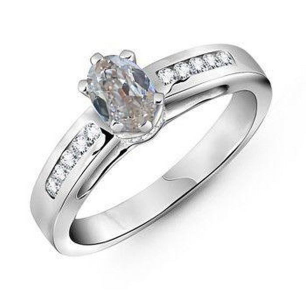Oval Old Miner Diamond 1.50 CT Womens Engagement Ring, Size 6.5