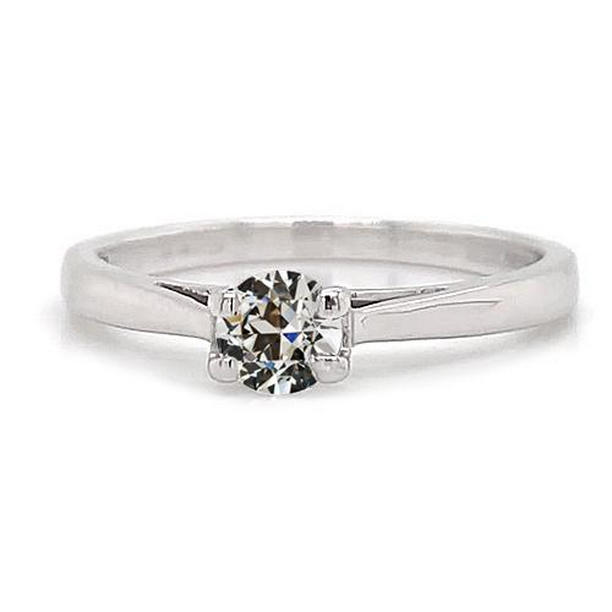 1 CT Solitaire Old Miner Diamond Tapered Shank Engagement Ring, Size 6.5