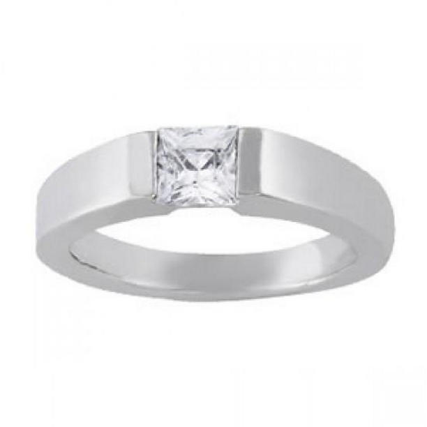 Picture of Harry Chad Enterprises 10680 0.60 CT Princess Diamond Solitaire Ring&#44; 14K White Gold - Size 6.5