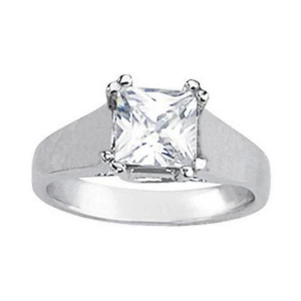 Picture of Harry Chad Enterprises 10694 2.00 CT Princess Diamond Solitaire Engagement Ring&#44; 14K White Gold - Size 6.5