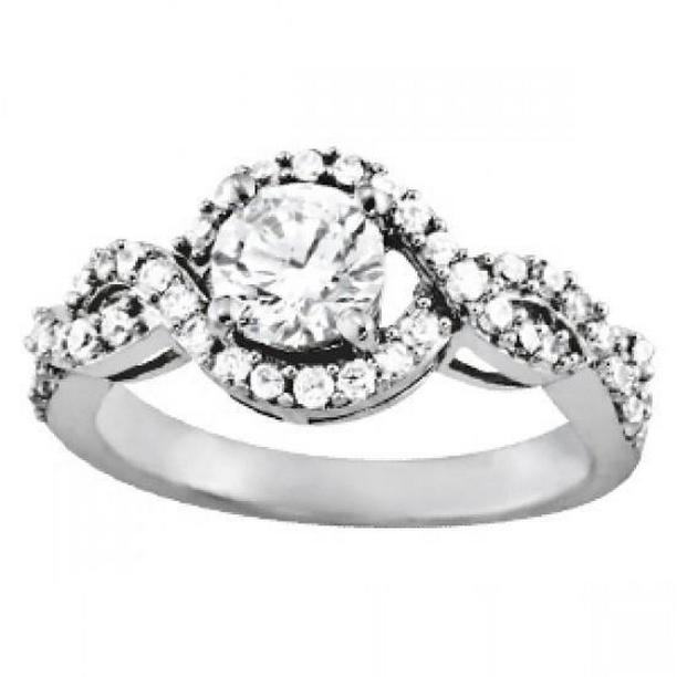 Picture of Harry Chad Enterprises 10715 1.25 CT Solitaire with Accents Round Diamonds Ring&#44; 14K White Gold - Size 6.5