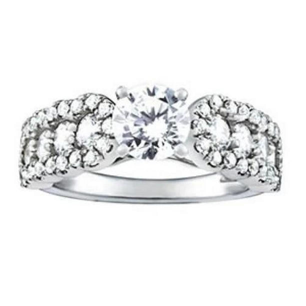 Picture of Harry Chad Enterprises 10792 14K White Gold Diamond 1.50 CT Solitaire Fancy Ring with Accents&#44; Size 6.5